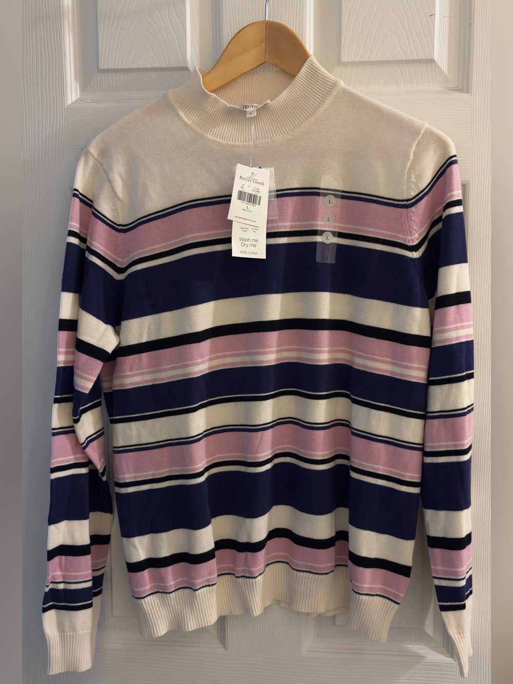 Northern Reflections striped turtleneck long sleeve top (new with tags)